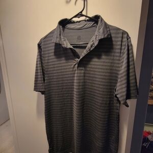 Champion Men's Black and Charcoal Striped Polo